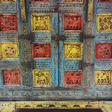 Coffre de mariée antique d'Inde