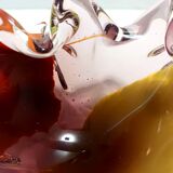 Grand cendrier/vide-poche en verre de Murano polychrome, attribué à Toso, Italie