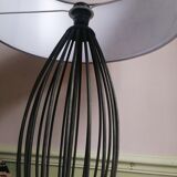 Lamp in wrought iron lampshade tree trunk decoration