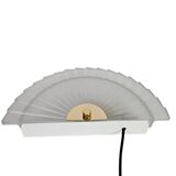 Happy Light - 'Waaier' - wandlamp - geperst glas - metaal - 90's