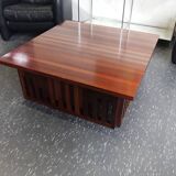 Table basse XL design vintage en bois exotique