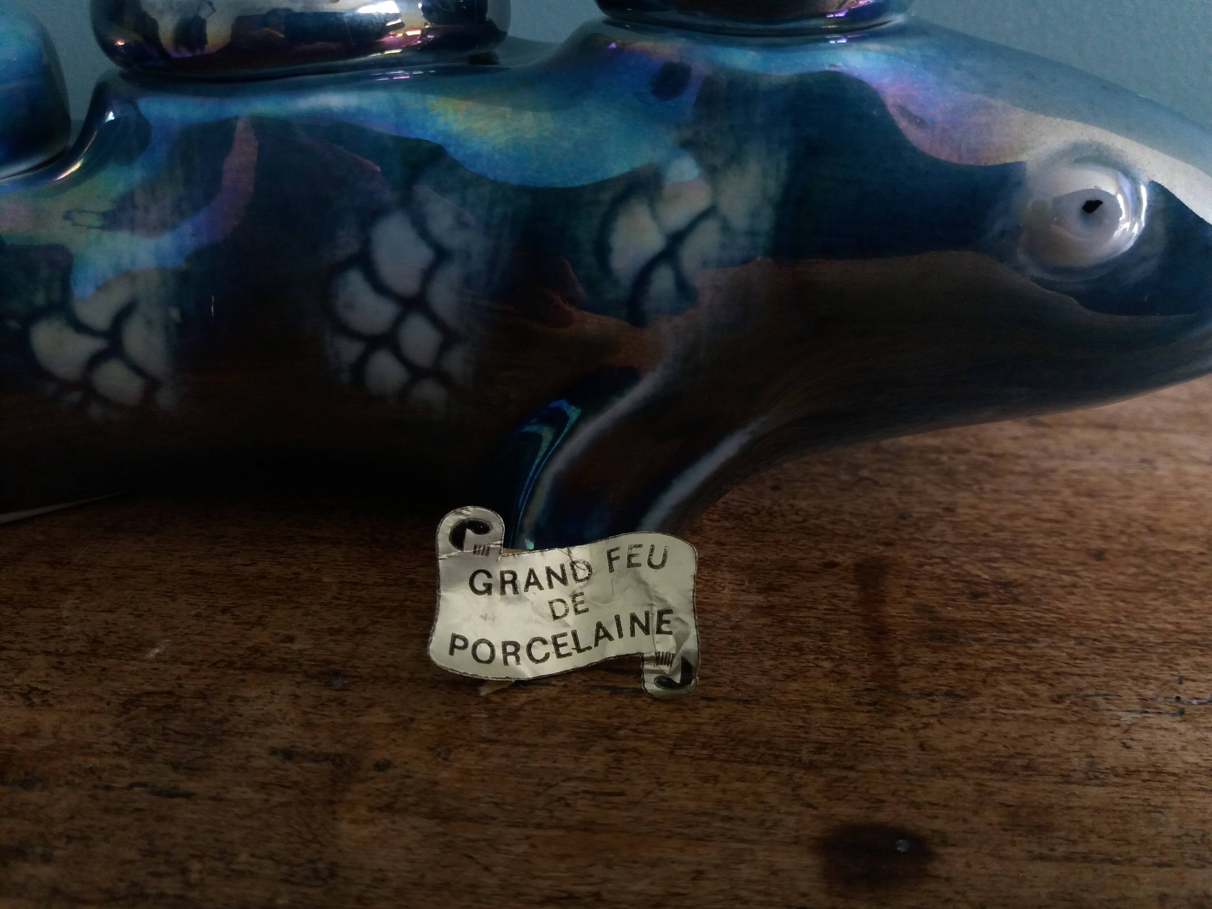 Zoomorphic salt and pepper shaker, porcelain fish