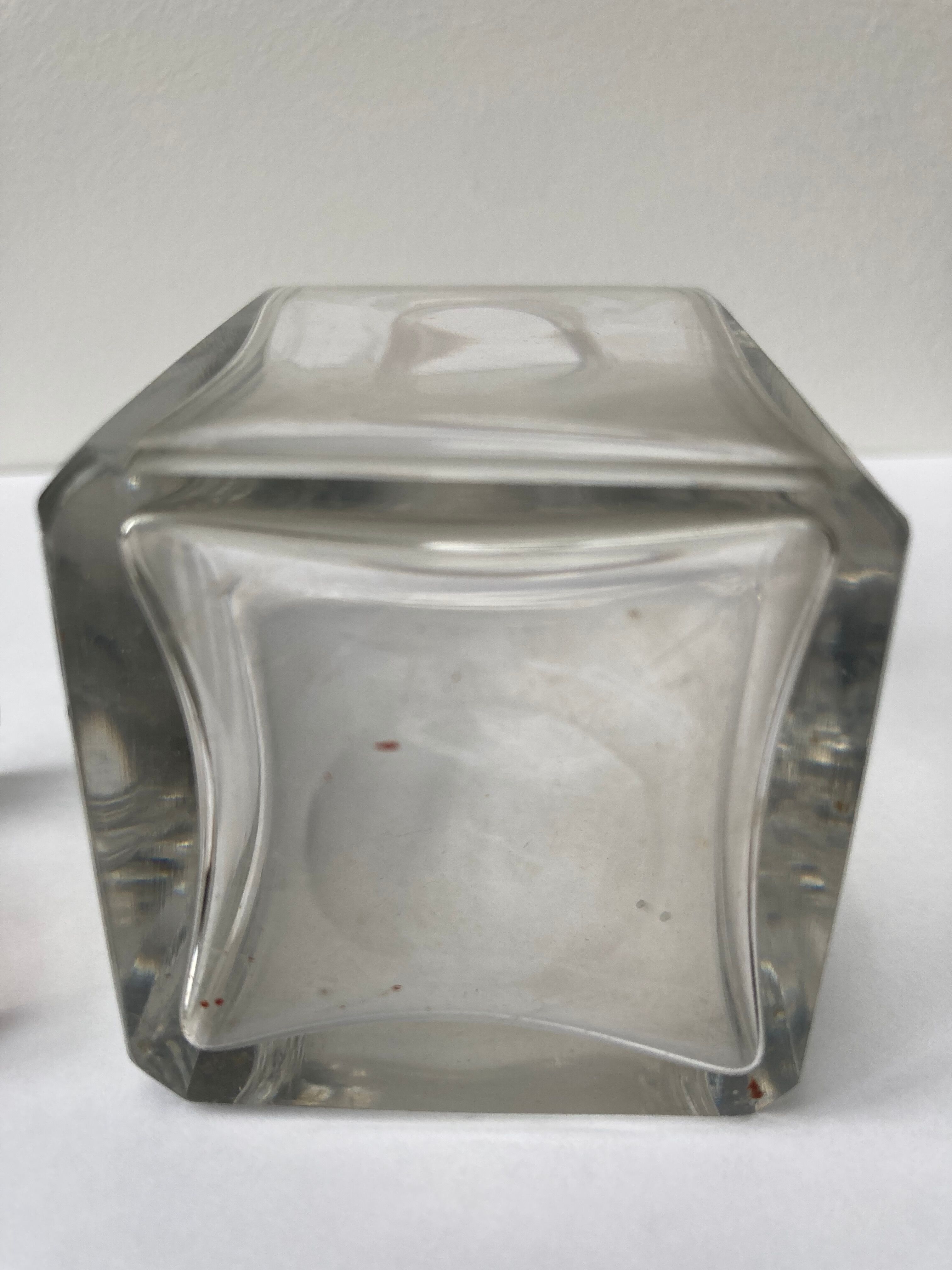 Perfume bottle crystal XIXth with cap facets