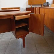 Scandinavian oval desk in teak from the 1960s.
