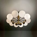 1 of 2 Brass Sputnik Flush Lamps by Kaiser Leuchten