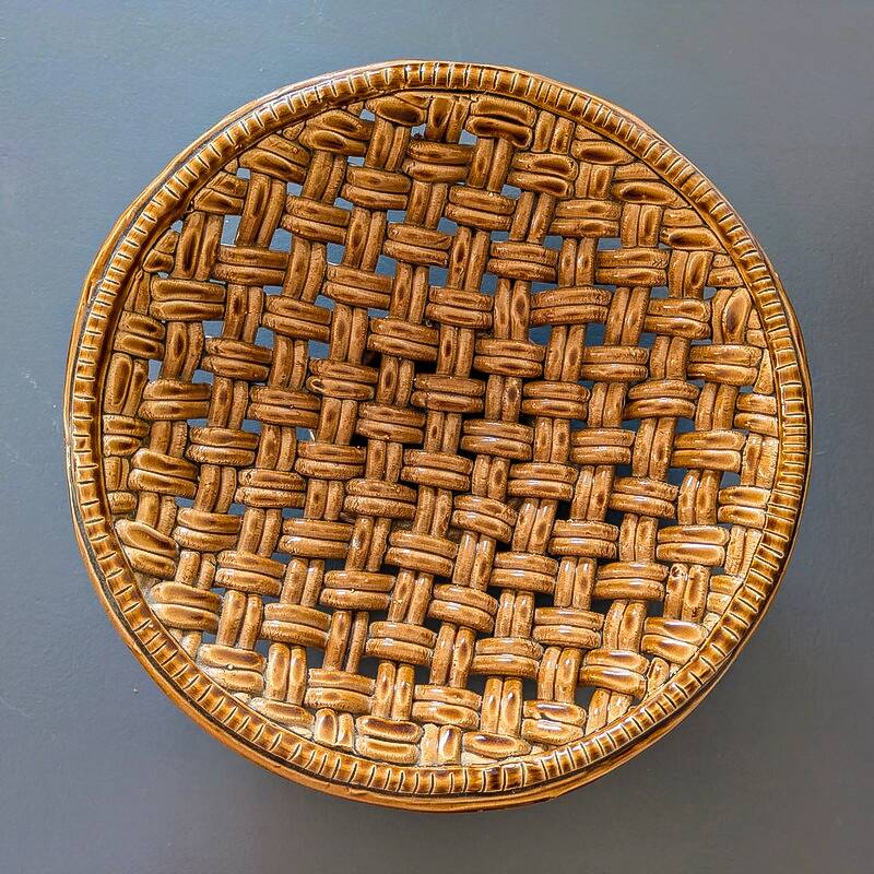 Large woven ceramic basket Vallauris D31cm