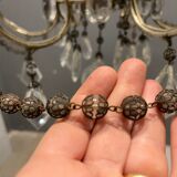 Antique Italian Silver Crystal Chandelier, 1940s