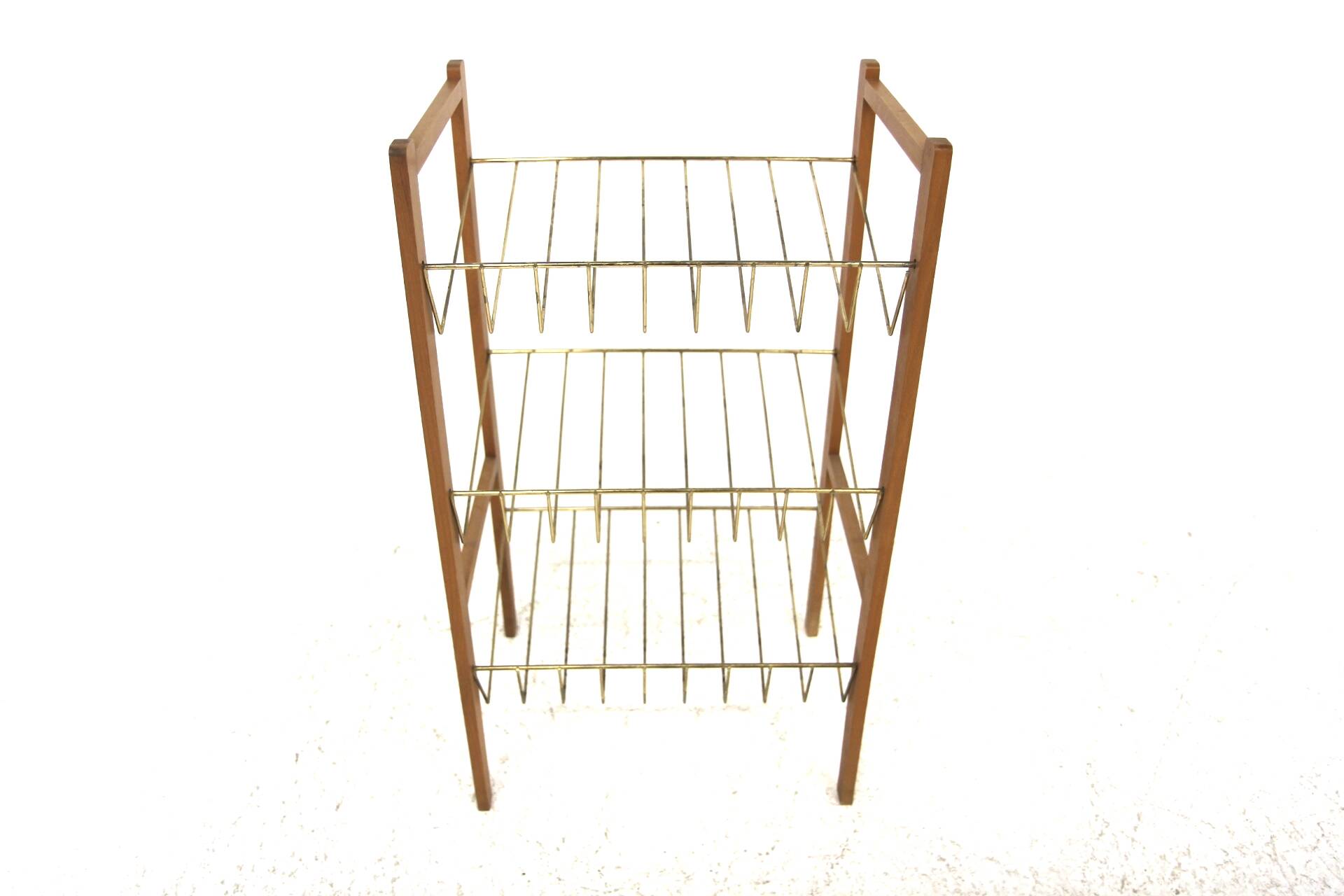Scandinavian beech magazine holder, Sweden, 1960