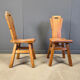 Vintage oak brutalist chairs, 1970s set of 4