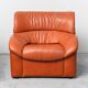 COPPIA DI POLTRONE VINTAGE IN PELLE ARANCIO ANNI ’70 MODERNARIATO