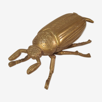 Old brass beetle - ashtray - Matchbox - 50s