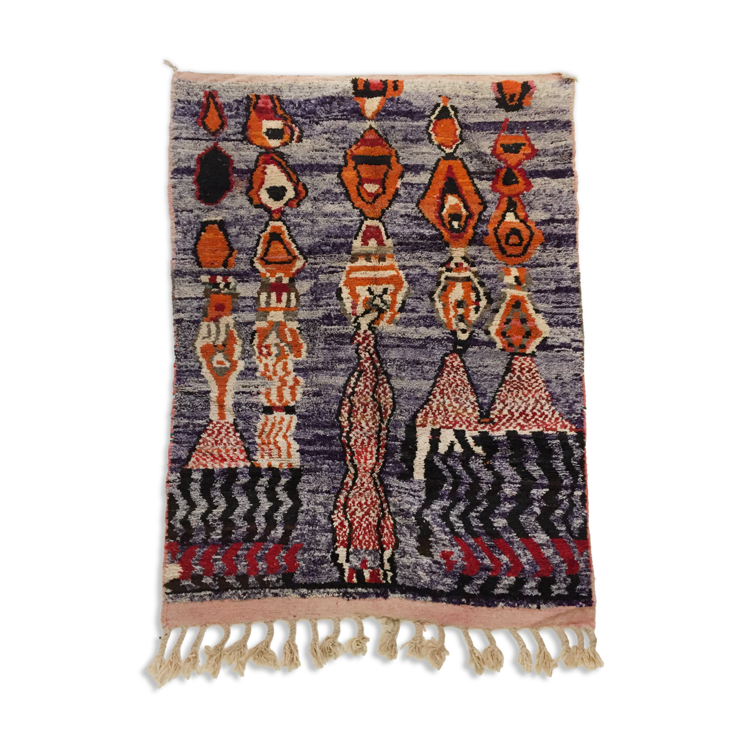 Moroccan Berber carpet Boujaad with colorful patterns 247x162cm