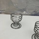 4 vintage stainless steel spiral egg cups 1970