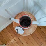 White enamel coffee pot