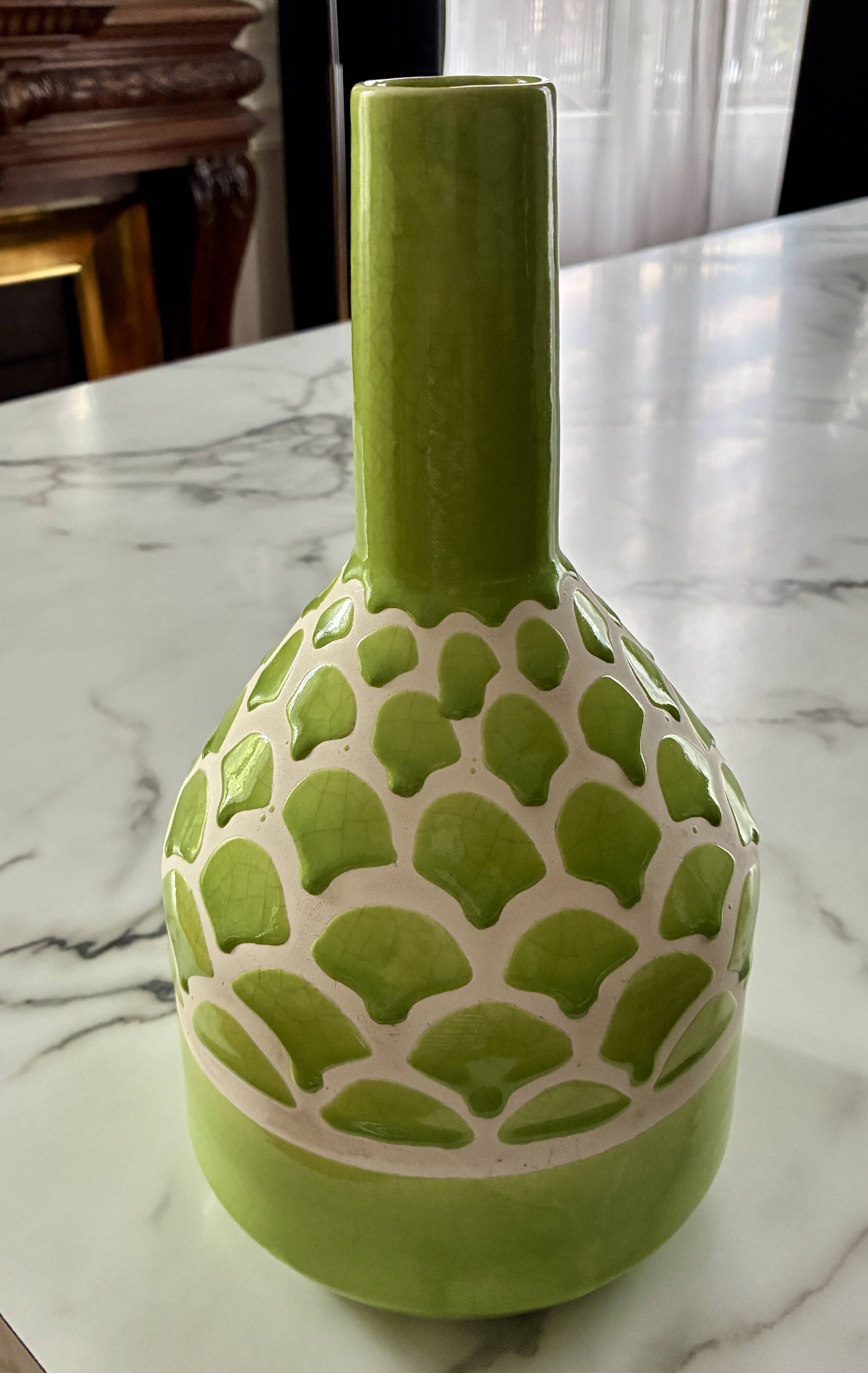 Glazed terracotta vase