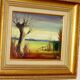 Original Swedish Mid-Century Oil on Panel" Nature" by Harry Petersen - Vintage and Framed