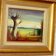 Original Swedish Mid-Century Oil on Panel" Nature" by Harry Petersen - Vintage and Framed
