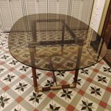 Dining table 70 by Pierre Jolliet mahogany and brass