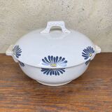 Large art deco tureen in Somain earthenware, mushroom lid