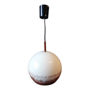 Raak pendant lamp 1960/70 in white and red metal.