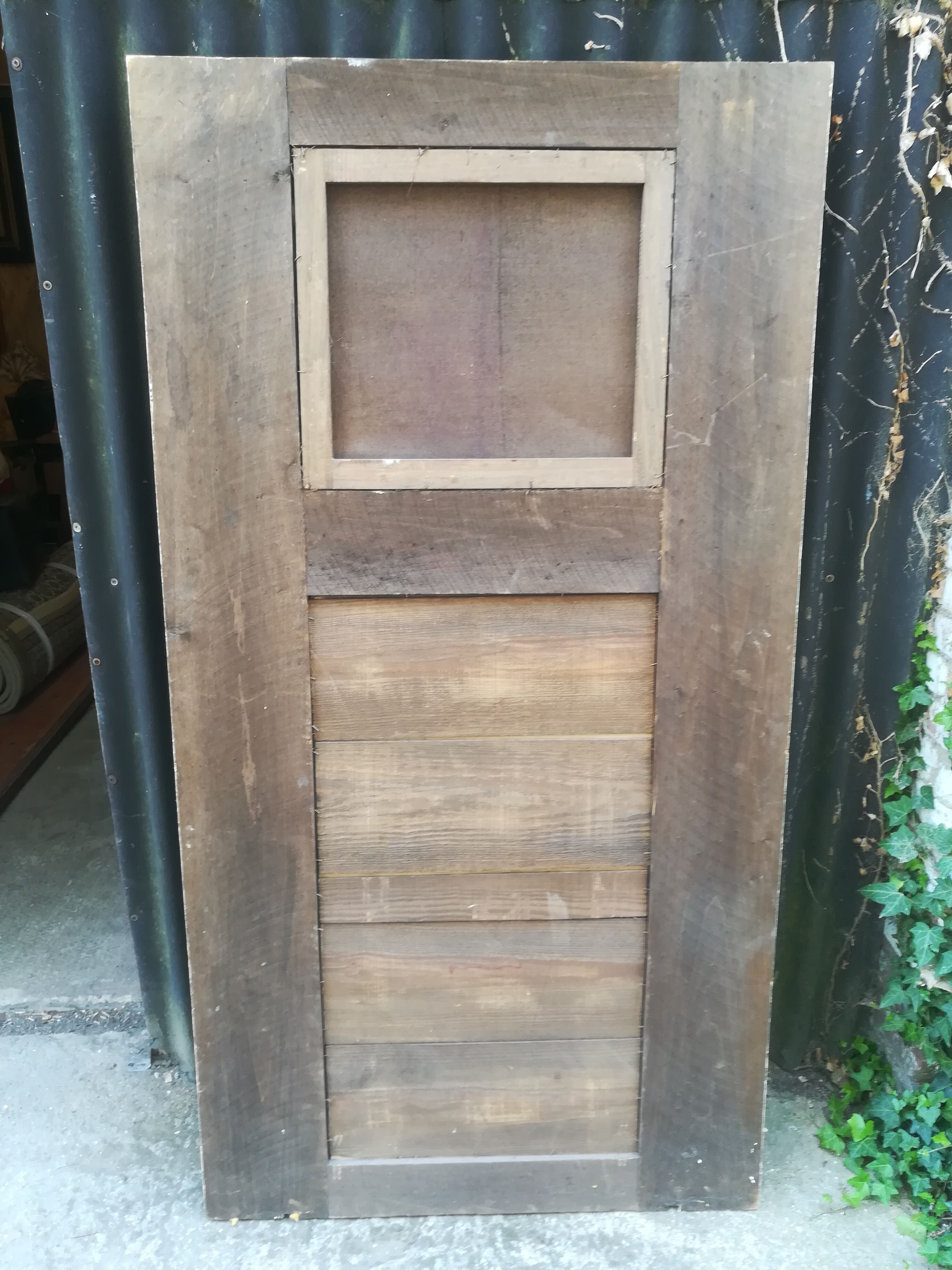 Miroir trumeau style Louis XVI en bois patiné