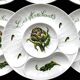 6 L'Hirondelle porcelain artichoke plates by Mehun sur Yèvre