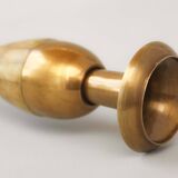 Pair of original bronze candelabros decorated by hand. Porta velas.