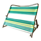 Vintage folding beach chair in chrome metal and woven plastic