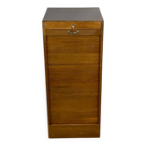 Roller shutter cabinet, dark oak, 1950s