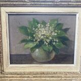 Charming old painting: Bouquet of lily of the valley