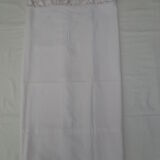 Taie d'oreiller blanche ancienne 78x74cm monogrammée et brodée main