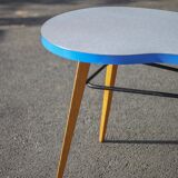 Table haricot formica et pieds compas, table bureau, table d'appoint, table vintage, 60's