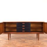 Buffet en teck peint à la main de style Op-Art du milieu du siècle par Gustav Bahus, années 1960