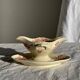 Old pink earthenware saucier Badonviller model Jasmin