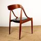 Set of 6 Danish chairs in teak and skai, model 16, Johannes Andersen.