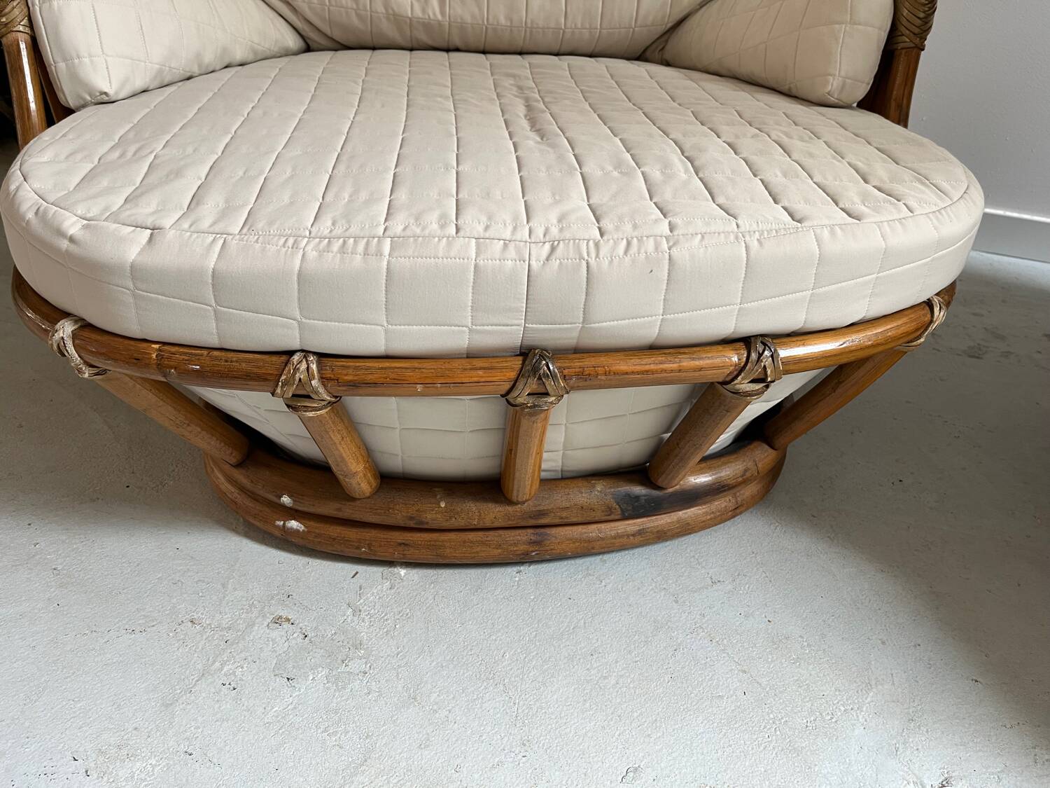 Pair of Roche Bobois rattan armchairs