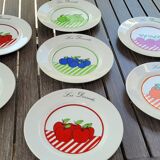 7 assiettes à dessert vintage