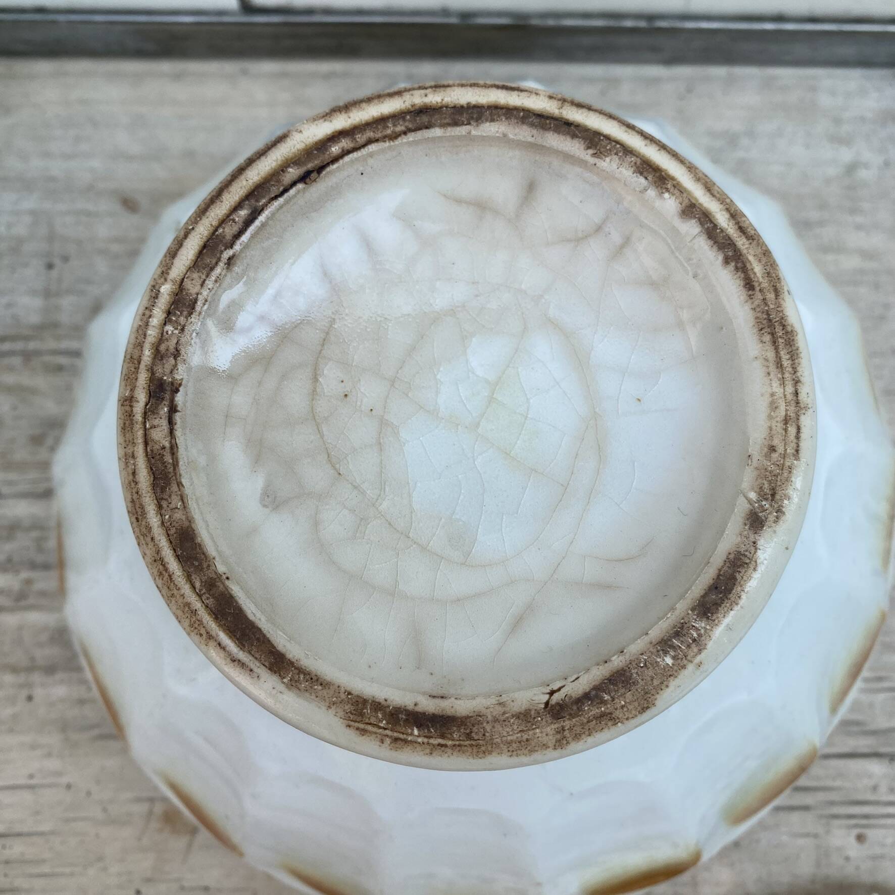 Large antique bowl Digoin Sarreguemines 1950s