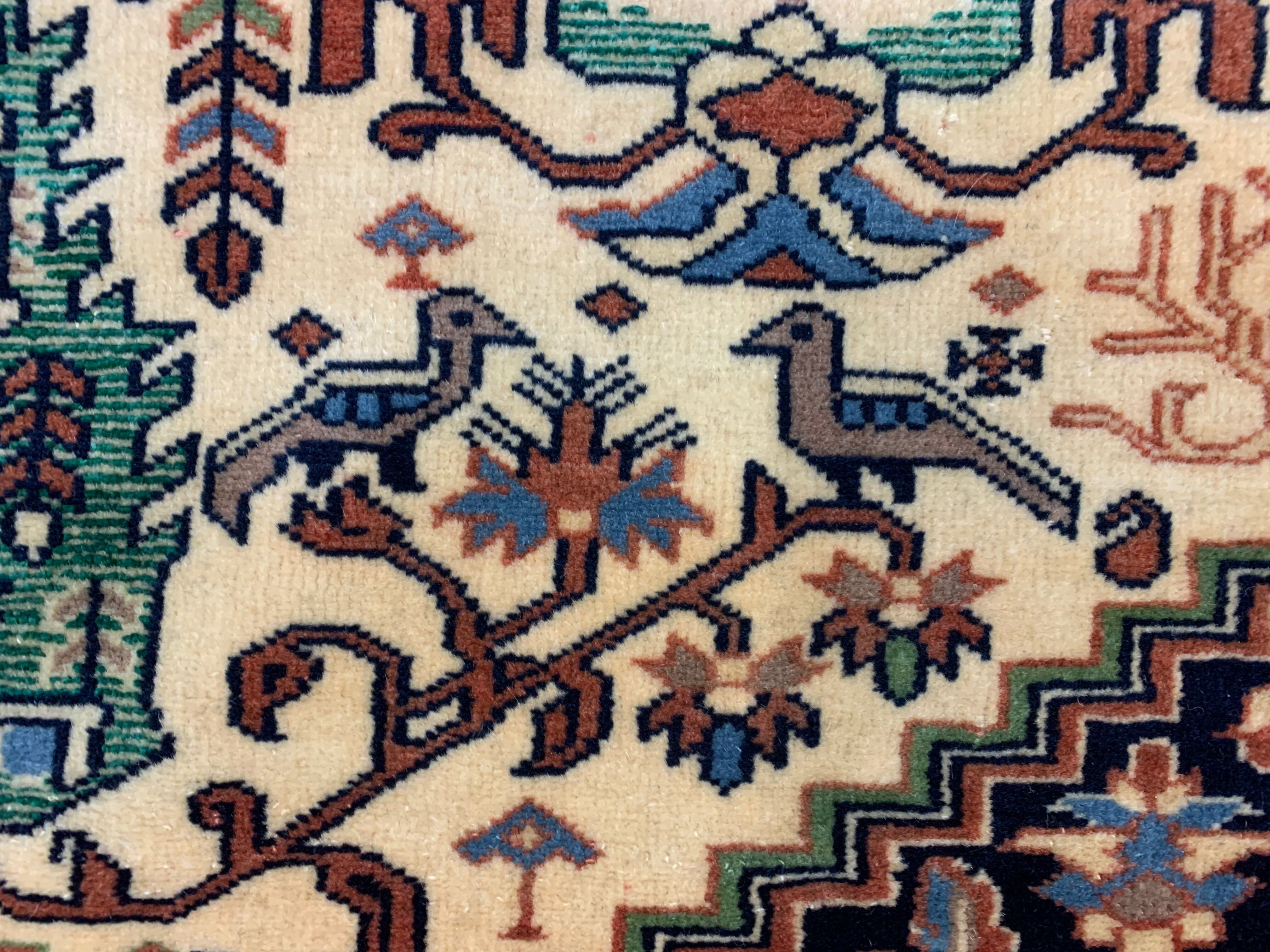 Vintage afghan ersari part silk rug 205x140 cm