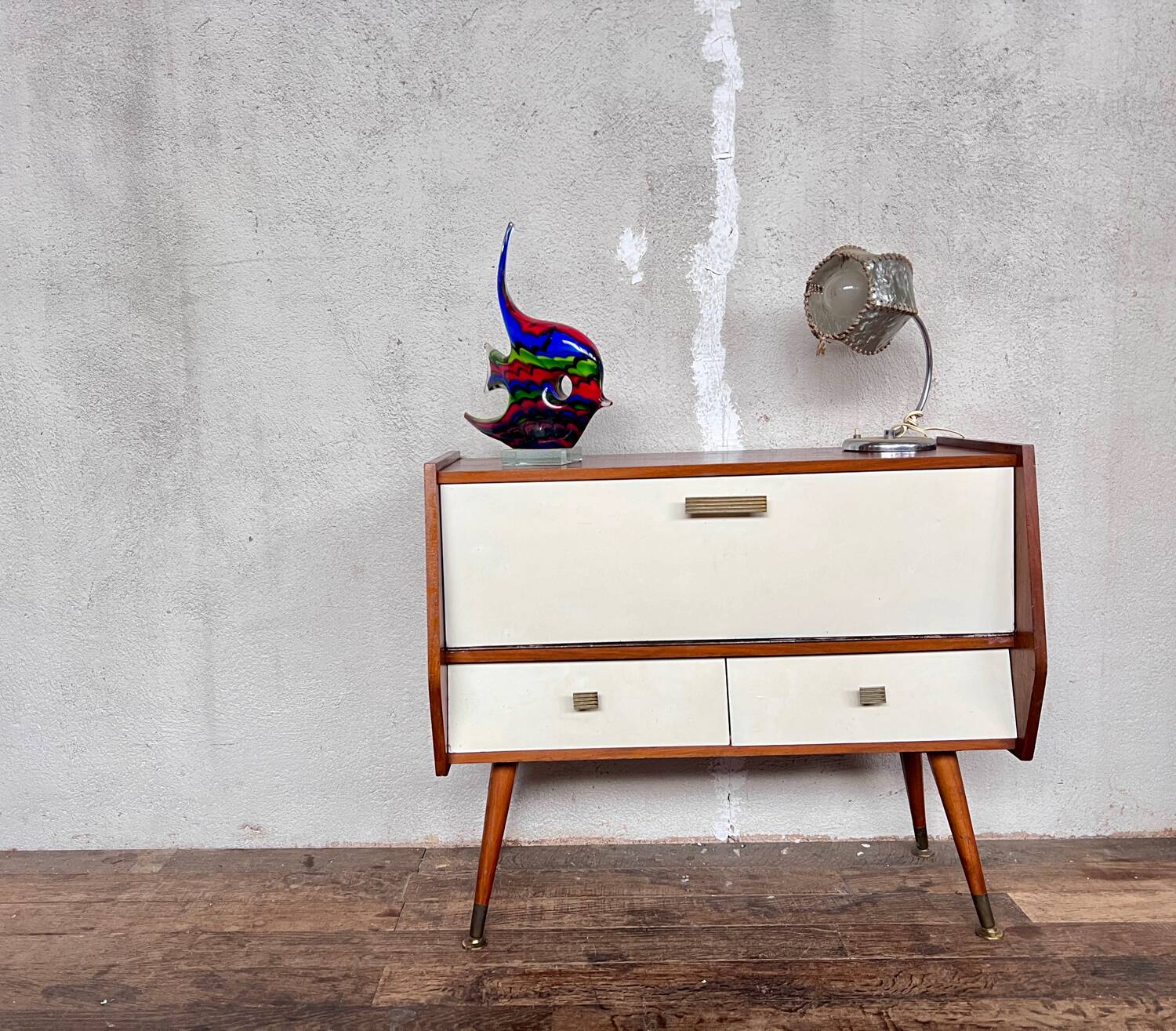 Mini sideboard TV cabinet end of Scandinavian vintage sofa