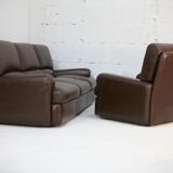 3-seater sofa and leather armchair, Steiner, France, circa 1970