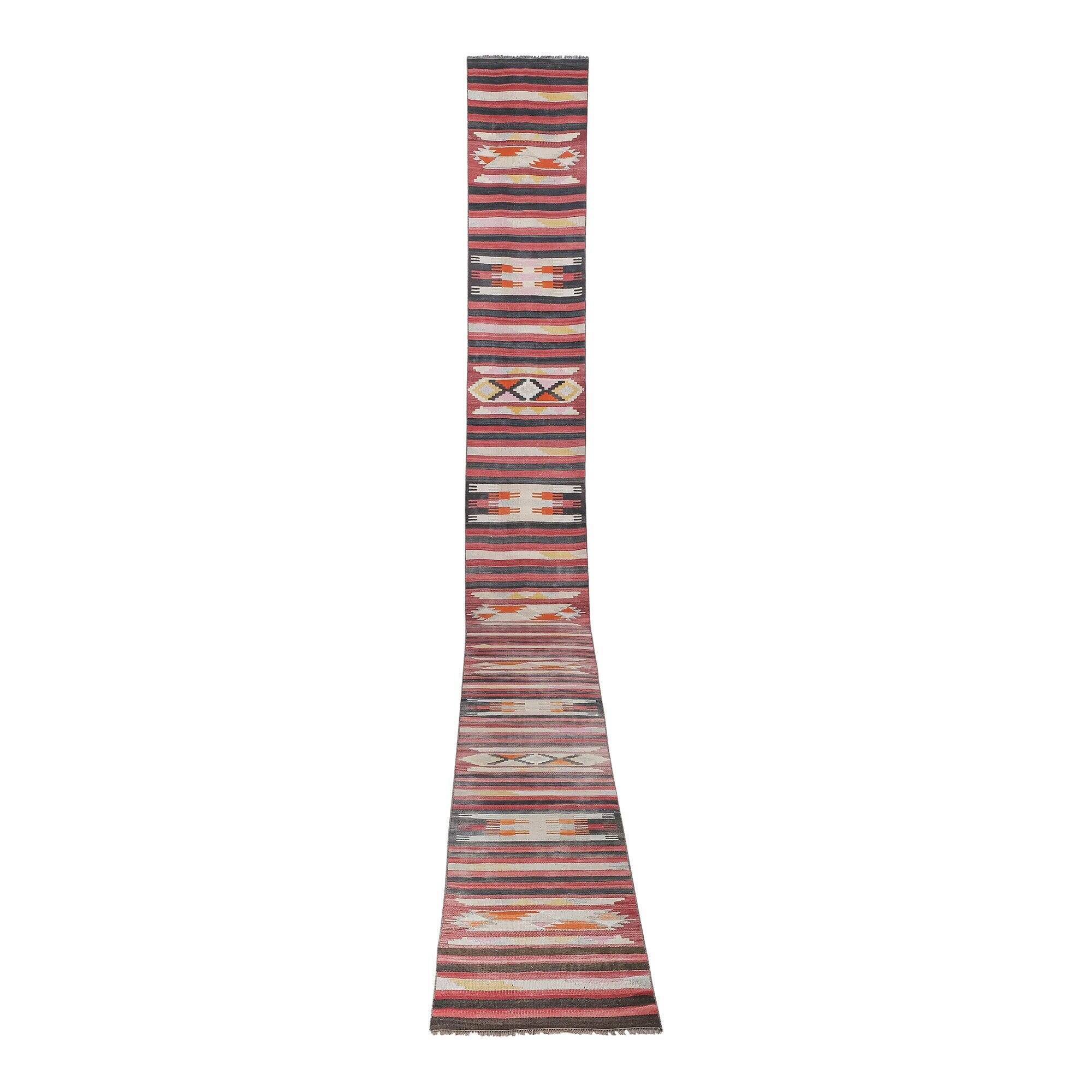 Vintage Turkish hallway rug 70x680 cm