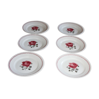 Set 6 vintage Badonviller dessert plates