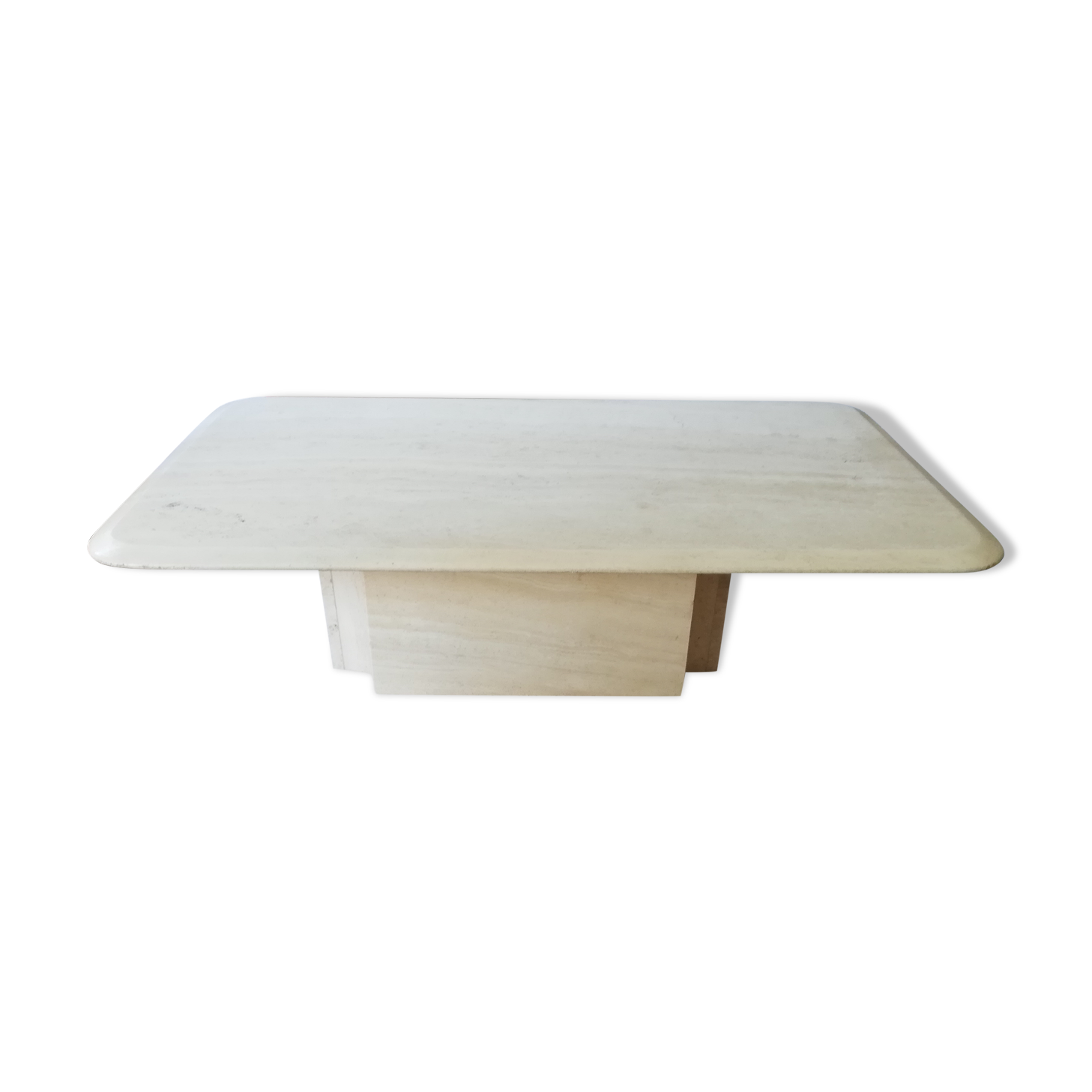 Large coffee table in vintage travertine