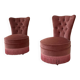 Paire de fauteuils en velours rose