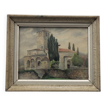 Watercolor paper church of st just de valcabrere haute garonne 31, r. chausson
