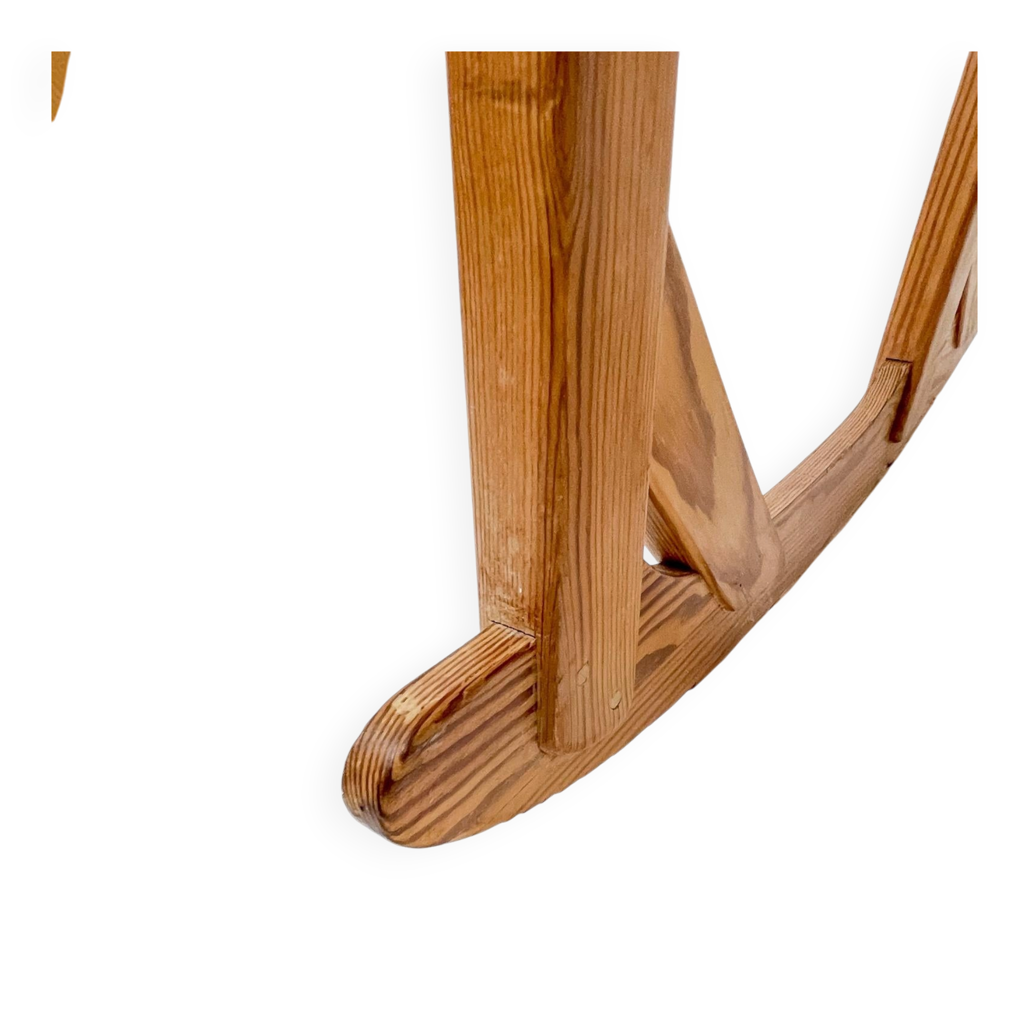 Mid-century rocking chair in pine and sheepskin by Yngve Ekström, Sweden.