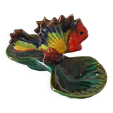 Vintage 1960s-1970s fish barbotine pocket vases