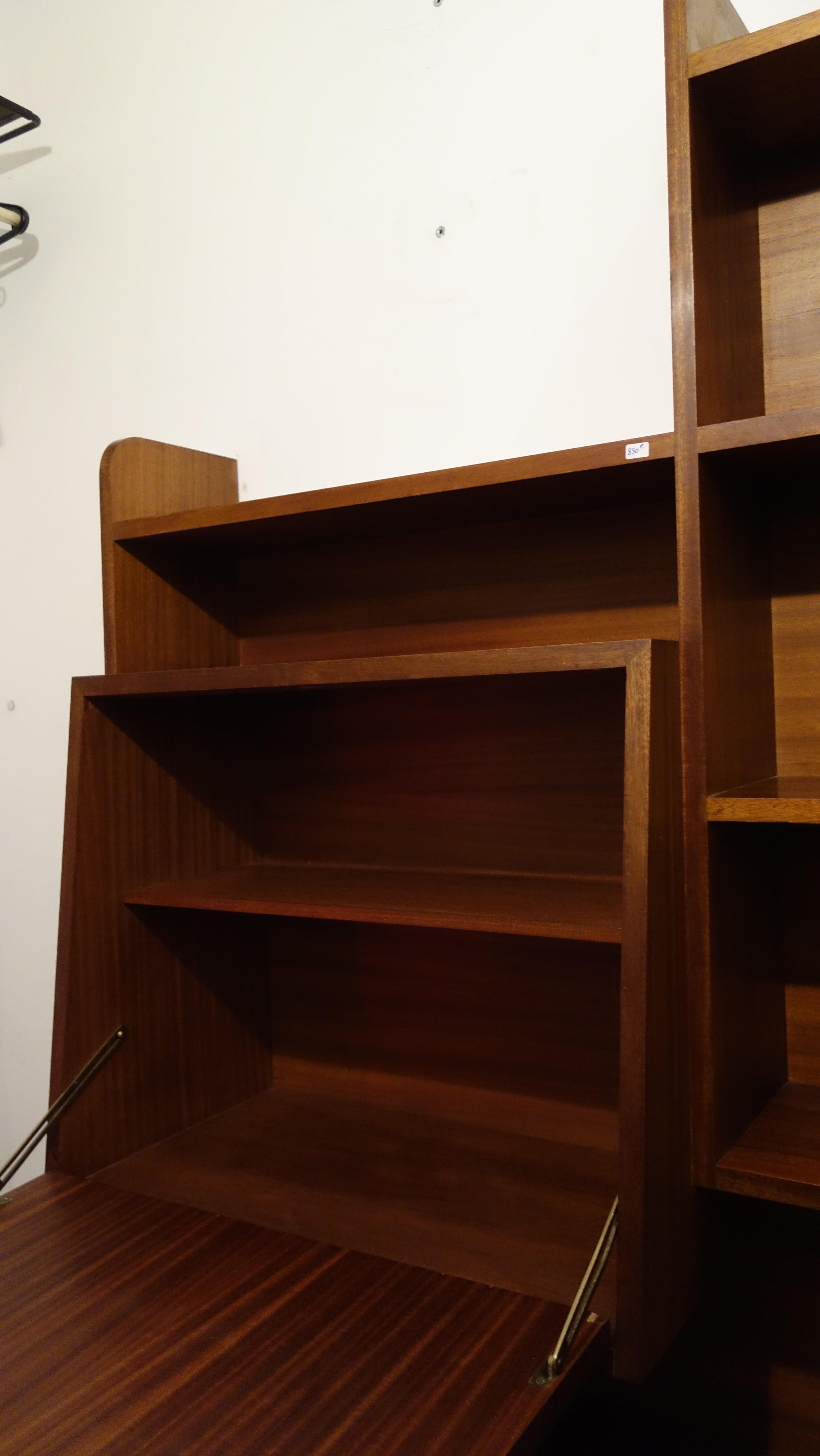 Wall Secretary, office, library.1960 teak