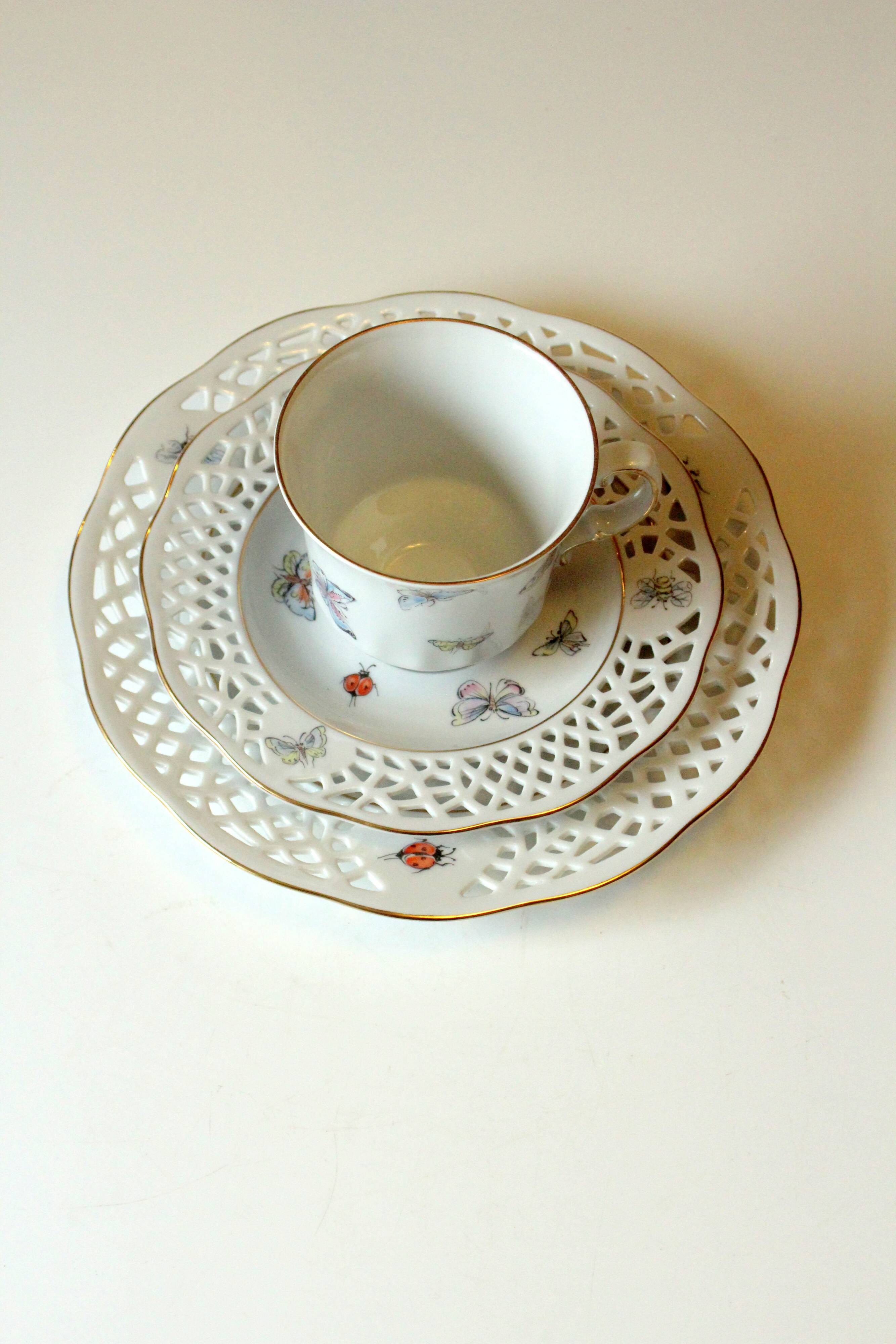 Tasse à thé et café en porcelaine bavaroise Burg Lindau